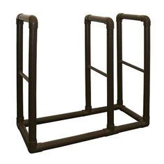 a metal rack with two bars attached to the top and bottom, on a white background