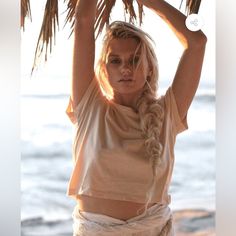 Brand New White Crop Tee In Cotton From James Michelle. Cute Beachy Look. Never Worn. %100 Cotton. White Crop Tee, Tana Mongeau, Cropped White Tee, Witchy Woman, Pink Sand, M 4, White Crop, Ribbed Neckline, Hot Outfits