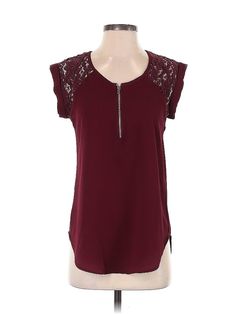 Trendyland Short Sleeve Top Size: Small Burgundy Tops - used. 100% POLYESTER, Keyhole, | Trendyland Short Sleeve Top Burgundy Keyhole Tops - Used - Size Small Cheap Casual Burgundy Blouse, Cheap Chic Burgundy Blouse, Luxury Fitted Burgundy Tops, Cheap Burgundy Party Tops, Cheap Burgundy Summer Blouse, Burgundy Shorts, Keyhole Top, Tops And Blouses, Burgundy Top