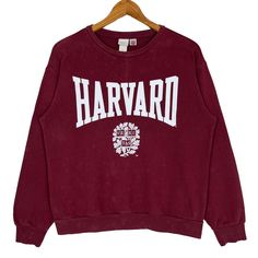 H&M Harvard University Big Logo Design Crewneck Sweatshirt Maroon Size Small * Made in : China * Size on Tag : S * Manual Measurement (inch) : Chest 22, Length 24, Shoulder 21, Sleeve 21.5. * Recommended for Size : Small (S) & (M) Medium  * Colour : Red Maroon * Condition : Good with washable stains (will be dry clean before shipping). * See photos for details. 73 Cheap University Red Crew Neck Shirt, Cheap University Red Sweatshirt For College, Affordable University Red Cotton Sweatshirt, Big Logo Design, Hm Sweatshirt, Pull Marron, Red College, Maroon Outfit, College Sweater