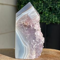 Amethyst Agate Cluster Tower . The color are so beautiful ! Amazing 🤩  SIZE: approximately ...109 mm.. see pictures                                                      📌 Science & Origin : Excellent Piece for any Crystal Collection.              📌 Meaning & Energy: Amethyst ♥ Increases nobility ♥ Spiritual awareness ♥ Psychic abilities ♥ Inner peace and healing ♥ Healing of body, mind & soul ♥ Positive transformation ♥ Meditation ♥ Balance ♥ Relieves stress ♥ Communication You will receive : one Pictured Crystal ( approximately  inches) *You will get the same one that is in the picture. (There will be little differences in color under different light and because of different displays/screens ).                                                       📌 Notice: *Please read all of the des Crystal Tower Display, Crystal Room Decor, Peace And Healing, Body Mind Soul, Huge Crystal, Crystal Room, Stylist Tattoos, Pretty Rocks, Cool Rocks