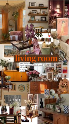 a collage of living room pictures and furniture