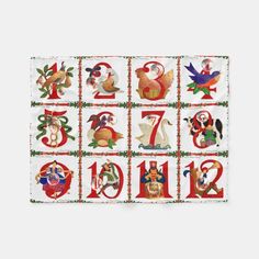 a greeting card with the numbers and symbols for christmas