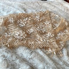 Lace Elegant High Fashion Embroidered Sequin Nude Skin Color Scarf Brand New Elegant Embroidered Lace For Spring, Elegant Embroidered Spring Lace, Elegant High Fashion, Olive Green Scarf, Pink Blanket Scarf, Embellished Scarf, Cozy Shawl, Black And White Scarf, Wild Rag