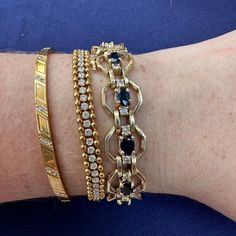 Adorable tennis bracelet with gold bead accents on both sides. 6.25 inches with 1.5 inch extender Gold Tennis Bracelet, Tennis Bracelet, Gold Beads, Both Sides, Tennis, Bracelet, Beads, Gold