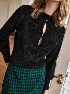 Temu | Explore the Latest Clothing, Beauty, Home, Jewelry & More Pullover Outfit, Fuzzy Sweater, Sweater Outfits, Shoe Jewelry, Solid Color, Women Jewelry