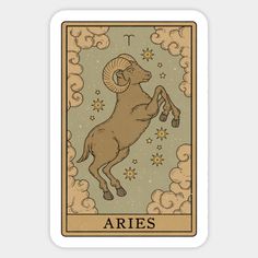 Aries Tarot Card -- Choose from our vast selection of stickers to match with your favorite design to make the perfect customized sticker/decal. Perfect to put on water bottles, laptops, hard hats, and car windows. Everything from favorite TV show stickers to funny stickers. For men, women, boys, and girls. Aries Tarot Card, Aries Tarot, Tarot Tattoo, Aries Art, Aries Tattoo, Occult Art, Psychic Readings, Cards Sign, Tarot Card