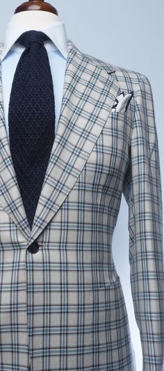 Christopher Korey, Derby Outfits, Suits Clothing, Stone Grey, Summer Suits, Mens Fashion Suits, Plaid Jacket, Blazers For Men, Grey Stone