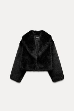 FAUX FUR COAT - Black | ZARA United States Black Fur Coat Outfit, Black Coat Outfit, Fur Coat Outfit, Black Fur Coat, Black Faux Fur Jacket, Fur Jackets, Coat Fur, Zara Jacket, Fall 24