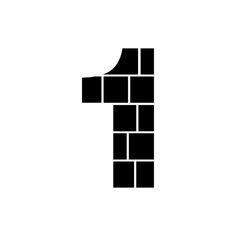 the number one is made up of black squares