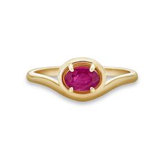 Stone and Strand 10K Yellow Gold Ruby Bonbon Merge Ring Front Image Especially For You, Solid Gold, Jewelry Collection, Ruby, Limited Edition, Gems, Yellow Gold, Band, Gemstones