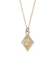 The Eclipse Pendant is a symbol of growth, hope and optimism that light comes after the dark. *Gold plated pendants come on gold-filled chain  Eclipse charm measures : 15mm x 11mm.