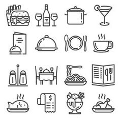 food and drink line icons set on white background stock photo, royalty image and royalty