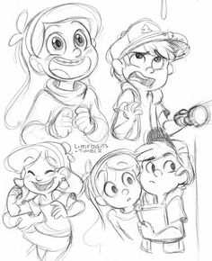 some character sketches from the cartoon network