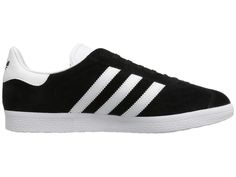 This decades-old classic design of the adidas® Originals Gazelle Foundation sneakers bring back a 90's vibe for the ultimate in simplicity and style..Casual shoes with pigskin leather uppers and synthetic overlays..Lightly cushioned tongue and collar..Traditional lace-up closure for a secure yet adjustable fit..Features contrasting classic 3-Stripes at lateral side..Features a debossed foil logo on tongue and foil logo on heel tab..Synthetic linings..Lightly cushioned footbed for added support..Rubber outsole..Imported..Product measurements were taken using size 9.5, width D - Medium. Please note that measurements may vary by size..Measurements: Weight: 12 oz Classic Skate Shoes For Sports, Classic Adidas Skate Shoes For Streetwear, Classic Adidas Sneakers With Vulcanized Sole, Classic Low-top Adidas Skate Shoes, Classic Skate Shoes With Three Stripes Branding For Streetwear, Classic Black Skate Shoes With Three Stripes, Classic Black Sneakers With Three Stripes, Classic Adidas Logo Skate Shoes For Sports, Classic Adidas Skate Shoes For Sports