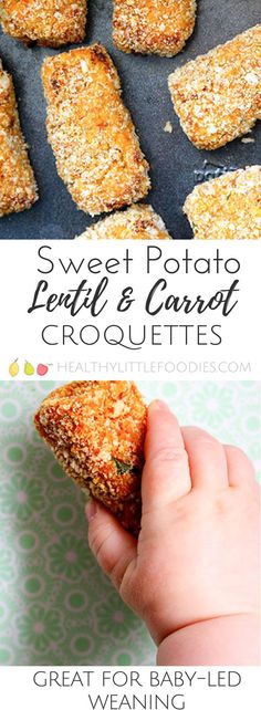 sweet potato lentil and carrot croquettes with text overlay