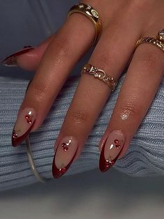 Kutek Disney, Cherry Nails, Nagel Tips, Xmas Nails, Classy Nails, Funky Nails, Chic Nails