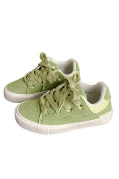 light green aesthetic sneakers, skater sneakers, cute sneakers, summer shoes boogzel Trendy Green Leather Sneakers, Light Green Sneakers, Grunge Aesthetic Shoes, Light Green Aesthetic, Skater Sneakers, Aesthetic Sneakers, Sneakers Cute, Find Aesthetic, Heels Platform