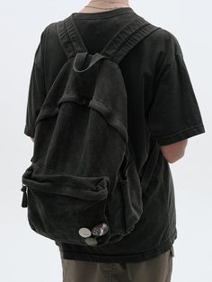 This is a comfortable and trendy backpack by SUADE that is made out of high quality cotton 100% blend fabric. With unique design detail with trendy look, it will stand out from your casual and young daily outfit.- Pigment washed fabric- Adjustable strap length- Front zipper pocket Casual Large Capacity Backpack, Casual Streetwear Bags With Pockets, Black Canvas Backpack For Back To School, Casual Large Capacity Softback Backpack, Trendy Everyday Backpack With Pockets, Trendy Cotton Backpack With Large Capacity, Casual Large Capacity Backpack For Back To School, Canvas Backpack With Multiple Pockets, Standard Canvas Backpack With Multiple Pockets