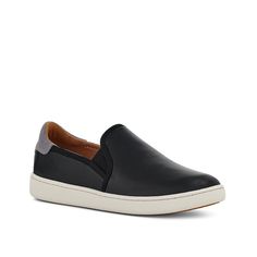 UGG-Cas Slip-On Sneaker The Cas slip-on sneaker from UGG gives you unparalleled comfort and sporty style. The Leather upper with elastic gores is contrasted with a sporty rubber outsole. Additionally, the cushioned footbed enhances underfoot support. Black Slip On Sneakers, Sneakers Platform, Black Slip On, On Sneakers, Black Sneakers, Sporty Style, Slip On Sneakers, Ugg Shoes, Sneakers Black