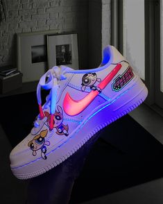 Thank you for selecting DrippyByPinkiey shop for your shopping needs.Once an order is placed. We immediately begin customizing the shoes to ensure the process is completed on time. Stand out with these custom Nike Air Force 1 sneakers in a bright 3D neon theme. 3d colourful custom air force glow in the dark shoes with luminous neon ticks ,shoes with luminous neon. -The shoes are hand decorated with leather high quality paints for a dope look. Perfect for any occasion, from activewear to casual o Nike Air Custom, Unicorn Shoes, Neon Shoes, Butterfly Shoes, Nike Neon, Custom Nike Shoes, Power Puff, Nike Air Max Thea, Youth Shoes