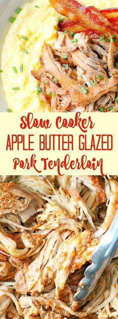 slow cooker apple butter glazed pork tender