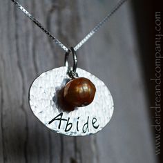 Our Customizable Pendant Necklace is hand stamped with the word of your choice (up to 12 characters), hammered and hangs on a 18" sterling silver chain, or chain of your choice. A sweet little pearl dangles from the top. Chose between oval and round. Comes boxed with your choice of insert card. Loved, Abide and Forever Loved are popular words of choice. Christian Jewelry, Silver Box, Original Jewelry, Small Cards, Custom Gifts, Pearl Color, Box Chain, Sterling Silver Chains, Sterling Silver Necklaces