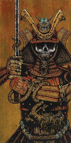 Popular Art by David Lozeau Skeleton Samurai, Guerriero Samurai, 심플한 그림, Samurai Wallpaper, Samurai Artwork, Samurai Tattoo, Japon Illustration, 다크 판타지, Samurai Art