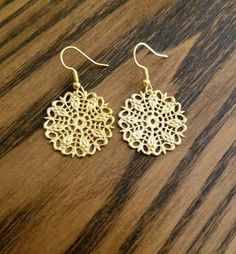 Check out this item in my Etsy shop https://www.etsy.com/listing/1233208388/gold-filigree-earrings-disc-drop Hypoallergenic Metal Chandelier Earrings As Gift, Hypoallergenic Metal Chandelier Earrings For Gift, Hypoallergenic Brass Dangle Earrings, Adjustable Gold Round Flower Earrings, Metal Dangle Earrings For Crafting, Metal Chandelier Earrings As Gift, Round Metal Chandelier Earrings For Gift, Round Metal Chandelier Earrings As Gift, Adjustable Chandelier Earrings For Gifts