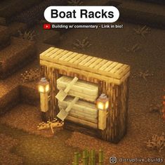 Minecraft Pirate Decoration, Minecraft Fishing Dock Easy, Boat Deck Minecraft, Boat Racks Minecraft, Minecraft Boat Storage, Minecraft Fishing House Interior, Fish Shack Minecraft, Minecraft Boat Docs, Minecraft Boat House Ideas