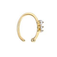 Finish off your look with a touch of sparkle in this 14k gold Lila Moon cubic zirconia-studded nose ring. Finish off your look with a touch of sparkle in this 14k gold Lila Moon cubic zirconia-studded nose ring.  Length: 8 mm Nickel free Metal: 14k gold Finish: polished Packaging: pouchSTONE DETAILS Stone type: cubic zirconia Total weight: 1 ct. Shape: round Setting: bezel Gemstones may have been treated to enhance their appearance. Special care may be required. Please visit our  Gemstone Treatm Elegant 14k Gold Nose Ring, Elegant 14k Gold Nose Ring As Gift, Elegant Round Cubic Zirconia Nose Ring, Elegant 14k Yellow Gold Nose Rings, Elegant Gold Round Nose Rings, Elegant Gold Nose Rings For Anniversary, Elegant Cubic Zirconia Nose Rings, Elegant Cubic Zirconia Nose Rings For Wedding, Elegant Gold Nose Rings With Prong Setting