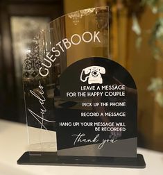 a clear glass award with writing on it