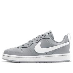 Nike Court Borough Low 2 (GS) BQ5448-008 Sporty Gray Nike Skate Shoes, Gray Casual Skate Shoes For Sports, Casual Gray Skate Shoes For Sports, Nike Court Borough Low 2, Nike Court Borough Low, Nike Court Borough, Nike, Sneakers, White