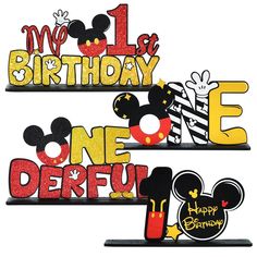 PRICES MAY VARY. ⭐【Package Includes】-- 4Pcs Cartoon Mouse themed First Birthday Party Centerpieces for Tables, includes 4 wooden bases and 4 Cartoon mouse theme sign boards. ⭐【Unique design】-- One-sided Printing. Unlike traditional plug-in designs, we use the latest recessed design to make the assembly of product more robust. Not easy to fall apart. ⭐【High Quality Materials】: The Cartoon Mouse themed First Birthday Party Centerpieces are made of high quality Materials, carefully carved, printed Mickey Mouse Birthday Theme Target, Mickey Mouse Themed Birthday Party Target, Disney Themed First Birthday Party, Mickey Mouse Birthday 3rd Boy Dessert Table, Mickey Mouse Birthday Table Center Pieces, Mickey Mouse Birthday Main Table, Mickey Clubhouse Cake Table, Mickey Mouse Party Fruit Tray, Disney Csrs First Birthday