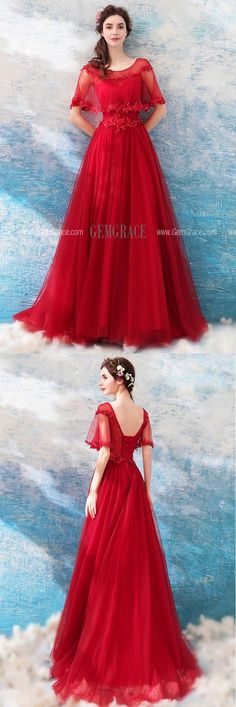 Red A-line Tulle Dress, Red A-line Ball Gown For Formal Occasions, Red A-line Ball Gown For Prom, Red Tulle Ball Gown For Evening, Formal Red Tulle Dress, Formal Red Tulle Ball Gown, Red Tulle Evening Dress For Formal Events, Formal Red Tulle Gown, Red Tulle Ball Gown For Formal Occasions