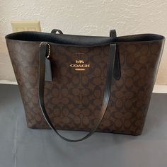 Not Brand New Only Used A Couple Times, Has A Small Scratch On It Not Too Noticeable. Coach Small Tote Bag, Coach Totes, Tote Bag Coach, Coach Tote, Small Tote Bag, Brown Purses, Coach Bag, Small Tote, Louis Vuitton Bag Neverfull