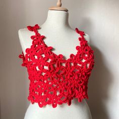 Crochet Red Floral Crop Top, Knit Floral Top, Crochet Summer Top, Floral Lace Cover up, Festival Crop Top, Crochet Bralet Thank you for visiting Güneş Crafts! In my small business you can find completely handmade dresses, bags, hats, skirts, sweaters, vests and decor items. I love the uniqueness of the sparkle of hand labour. All crochet items in my store are knitted with care. Each order is knitted individually. The crochet item you receive will be specially prepared for you and you will be the Red Fitted Crochet Lace Top, Fitted Red Crochet Top, Fitted Red Crochet Lace Top, Bohemian Red Crochet Lace Top, Red Crochet Top For Spring, Crochet Bralet, Crop Top Knit, Crop Top Crochet, Festival Crop Tops