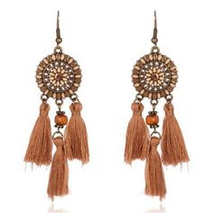 SKU HQET-002 Color Style1,Style2 Bohemian Brown Tassel Earrings, Brown Bohemian Tassel Earrings, Bohemian Brown Beaded Tassel Earrings, Summer Brown Tassel Earrings, Brown Tassel Earrings For Summer, Beige Bohemian Fringe Earrings, Bohemian Brown Tassel Earrings For Summer, Summer Brown Tassel Jewelry, Brown Bohemian Tassel Earrings For Summer