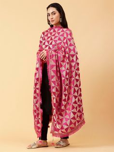 This light weight phulkari dupatta for women by Moda Chales is an exemplary item that are must haves in every woman's wardrobe. Ethnic Punjabi handwork, and soft feel add the perfect finishing touch to almost any outfit. It is the ideal fashion accessory for any season, event or occasion! It is lightweight, super soft and easy to carry. 💡 Material- Chiffon 💡 Pattern - Embroidered 💡 Type of Work - Phulkari / Fulkari 🥻 Multicolor Phulkari chunni for Women 💡 Free Size Dupatta that is approx. 2.25 Meters- 2.30 Meters Long and 44 inches wide 💡 Also Called as Bridal Dupatta, fulkari dupatta, handmade phulkari dupatta 💡 Dry Clean Recommended 🎁 Gift Wrap Possible 🎁Free Shipping and Express Shipping Also Available 🎁 Shipped from Amritsar, Punjab (India) 🥻 Moda Chales is a premium brand b Jamawar Dupatta With Gota Work, Traditional Jamawar Dupatta With Gota Work, Jamawar Dupatta With Gota Work In Traditional Drape, Bollywood Style Jamawar Dupatta With Gota Work, Designer Jamawar Dupatta With Gota Work, Festive Jamawar Dupatta With Gota Work, Designer Wear Dupatta With Gota Work And Traditional Drape, Designer Dupatta With Gota Work And Traditional Drape, Pink Jamawar Anarkali Set With Traditional Drape