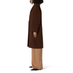 Brown wool (85% Virgin Wool, 25% Polyamide). Jacket. Long sleeves. Exposed front button closure. Pockets. 42" from shoulder to hemline. Imported. Rent The Runway, Oversized Coat, Jacket Long, Closet Designs, Oversized Silhouette, Double Breasted, Wool Blend, Long Sleeves, Wool