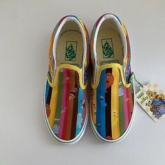 VANS X SESAME STREET Kids Classic Slip Ons  Sneakers Shoes US Size 1.5 NEW!  | eBay Trendy Slip-on Skate Shoes With Rubber Sole, Casual Slip-on Sneakers For Skateboarding, Casual Slip-on Sneakers With Round Toe For Skateboarding, Casual Round Toe Slip-on Sneakers For Skateboarding, Multicolor Casual Skate Shoes For Spring, Casual Multicolor Skate Shoes For Spring, Trendy Multicolor Sneakers For Skateboarding, Multicolor Skate Shoes With Rubber Sole For Spring, Vans Summer Sneakers