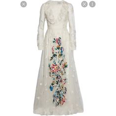 white long sleeve embroidered evening gown Elegant Wedding Dress With Floral Applique, White Floor-length Dress With Floral Embroidery, White Embroidered Maxi Gown, White Maxi Length Gown With Floral Embroidery, White Embroidered Maxi Length Gown, White Maxi Gown With Floral Embroidery, White Floral Embroidered Maxi Gown, White Floral Embroidery Floor-length Dress, White Long Sleeve Maxi Dress For Gala