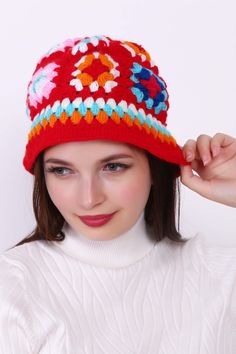 • Thoughtful Gifting Idea.• A stylish and retro addition.• Versatile Wardrobe Addition.• Unique, granny square pattern.• Made with soft, high-quality yarn.• Adds a touch of vintage or boho style. Retro Crochet Hat One Size For Winter, Retro One-size Crochet Hat For Winter, Retro Crochet Beanie Hat For Winter, Retro Winter Crochet Hat Made Of Yarn, Retro Handmade Crochet Hat For Winter, Handmade Retro Crochet Hat For Winter, Retro Crochet Hat In Yarn, One Size, Retro Multicolor Crochet Hat, Bohemian Crochet Bucket Hat For Winter