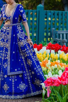 Royal Blue Wedding Lehenga Choli - Indian Bridal Wear | BAnu – B Anu Designs Royal Blue Lengha Wedding, Blue Wedding Lehenga, Blue Indian Outfit, Indigo Blue Wedding, Blue Bridal Lehenga, Indo Western Lehenga, Navy Blue Lehenga, Western Lehenga, Indowestern Gowns