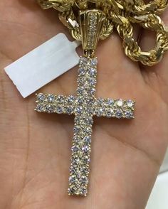 Diamond Cross Necklace, Iced Out VVS Moissanite Cross Pendant, Religious Jewelry, Hip hop Pendant, Cross Necklace, Bling Hip Hop Jewelry Diamond Necklace, Hip hop pendant, Cross pendant, Birthday gift, Gift for her, Diamond pendant 𝗖𝗵𝗲𝗰𝗸 𝗼𝘂𝘁 𝗼𝘂𝗿 𝘃𝗶𝗱𝗲𝗼 𝘁𝗼 𝘀𝗲𝗲 𝘁𝗵𝗲 𝗰𝗹𝗲𝗮𝗿 𝗣𝗲𝗻𝗱𝗮𝗻𝘁. ▪️  𝗣𝗲𝗻𝗱𝗮𝗻𝘁 𝗦𝗽𝗲𝗰𝗶𝗳𝗶𝗰𝗮𝘁𝗶𝗼𝗻𝘀 ⊦ Width: 35mm  ⊦ Height: 60mm  ▪️  𝗗𝗶𝗮𝗺𝗼𝗻𝗱 𝗦𝗽𝗲𝗰𝗶𝗳𝗶𝗰𝗮𝘁𝗶𝗼𝗻𝘀 ⊦ Stone Type: Moissanite / Cubic Zirconia ⊦ Stone Shape: Ro Diamond Cross Pendant Jewelry With Bling, Diamond White Cross Jewelry With Prong Setting, Round Diamond Necklace With Bail, Gold Crystal Jewelry With Prong Setting, Fine Jewelry Diamond Necklace With Bail, Diamond White Jewelry With Bail, White Diamond Necklace With Bling, Moissanite Bling Pendant Jewelry, Gold Moissanite Bling Necklace