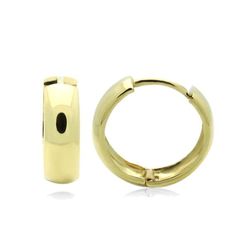 14K Gold or White Gold Plain Domed 16 mm Length Huggie Hoop Earrings(DJBIN104) Minimalist 14k Gold Huggie Earrings With Shiny Finish, 14k Gold Huggie Earrings With Shiny Finish As Gift, 14k Gold Huggie Hoop Earrings With Polished Finish, 14k Gold Hoop Huggie Earrings With Polished Finish, Huggie Hoop Earrings In Polished Yellow Gold, Yellow Gold Huggie Hoop Earrings With Shiny Finish, Hallmarked Yellow Gold Huggie Earrings, Gold Minimalist Huggie Earrings With Shiny Finish, Gold Plated Hallmarked Huggie Earrings