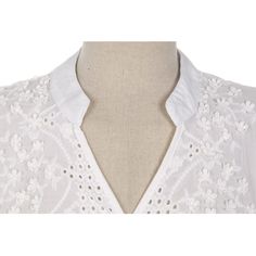 Embroidery Hollow Out V-Neck Floral Office White Shirt Floral Office, Fashion Blouses, Flower Shirt, Casual Tops For Women, Cotton Blouse, Cotton Blouses, Blouse Styles, Vest Dress, Embroidered Flowers