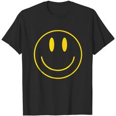 Yellow Happy Smiley Face T-shirt Smiley Clothes, Smiley Face Clothing, Smiley Shirt, Graphic Design Shirt, Smiley Face Tshirt, Smiley Face Shirt, Happy Smiley Face, Evil Spirits, Diy Shirt