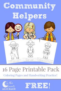 community helpers coloring pages and handwriting practice