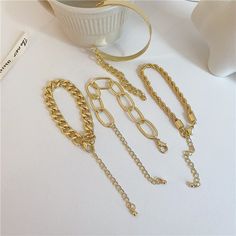 Brand Name: Huge BudGender: WomenMaterial: MetalMetals Type: Zinc AlloyBracelets Type: Chain & Link BraceletsOrigin: CN(Origin)Chain Type: Link ChainItem Type: BraceletsClasp Type: Lobster-claw-claspsCompatibility: All CompatibleShape\pattern: GeometricModel Number: WGB026Fine or Fashion: FashionStyle: PunkFunction: NONEPlated: Gold Plated,silver platedPackage: 4 pcs/setChain Bracelets: Punk Style Bracelets Bracelets Set, Chain Bracelets, Punk Style, Cuban Chain, Gold Plated Silver, Set For Women, Punk Fashion, Charm Bracelets, Lobster Claw